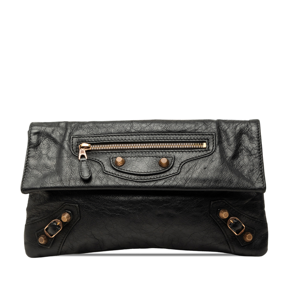 Pre-Loved Balenciaga Lambskin Motocross Giant 12 Envelope Clutch